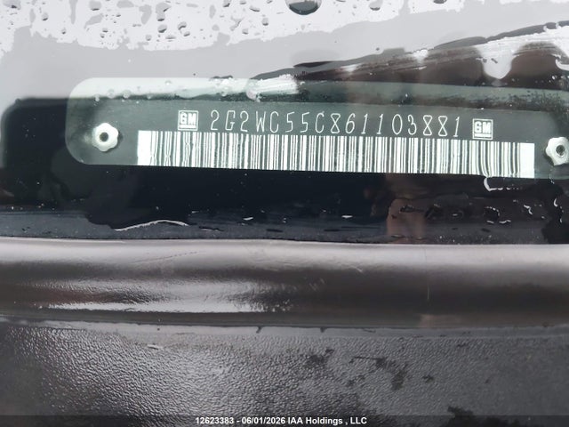 2006 Pontiac Grand Prix Gxp მანქანა იყიდება აუქციონზე, vin: 2G2WC55C861103881, აუქციონის ნომერი: 12623383