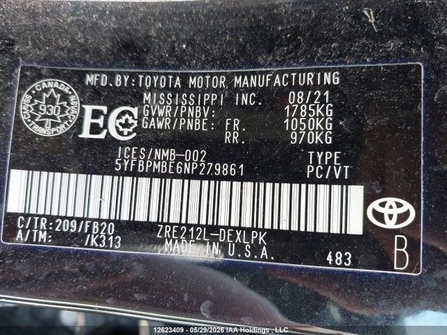 Toyota Corolla Le/xle 2022 5YFBPMBE6NP279861 Image 18