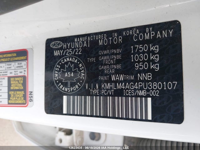 12623435 :رقم المزاد ، KMHLM4AG4PU380107 vin ، 2023 Hyundai Elantra Preferred Ivt مزاد بيع