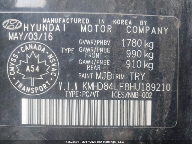 Продаж на аукціоні авто 2017 Hyundai Elantra Gls, vin: KMHD84LF8HU189210, номер лоту: 12623461