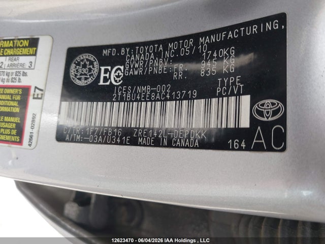 Aukcja sprzedaży 2010 Toyota Corolla Ce, vin: 2T1BU4EE8AC413719, numer aukcji: 12623470