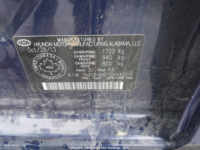 Aukcja sprzedaży 2013 Hyundai Elantra Gl, vin: 5NPDH4AE1DH442211, numer aukcji: 12623478