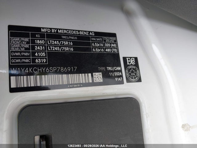 2025 Mercedes-benz Sprinter 2500 მანქანა იყიდება აუქციონზე, vin: W1Y4KCHY6SP786917, აუქციონის ნომერი: 12623493