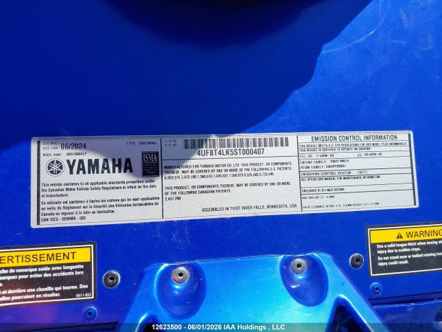 4UF8T4LK5ST000407 Yamaha Sidewinder