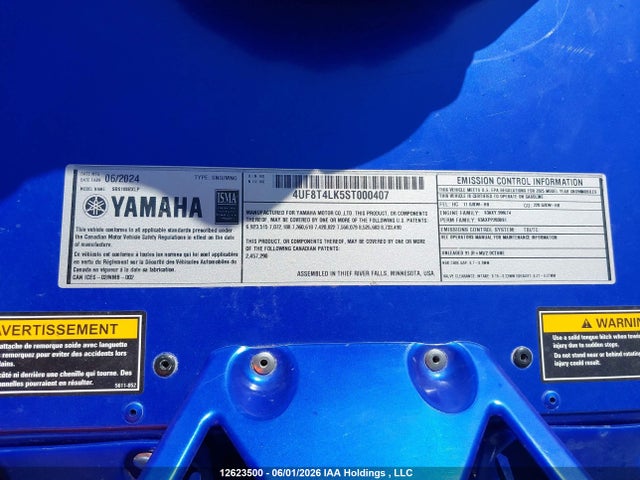 4UF8T4LK5ST000407 Yamaha Sidewinder