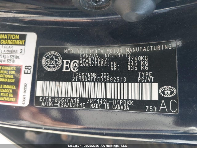 Продажа на аукционе авто 2013 Toyota Corolla Ce, vin: 2T1BU4EE5DC992513, номер лота: 12623507