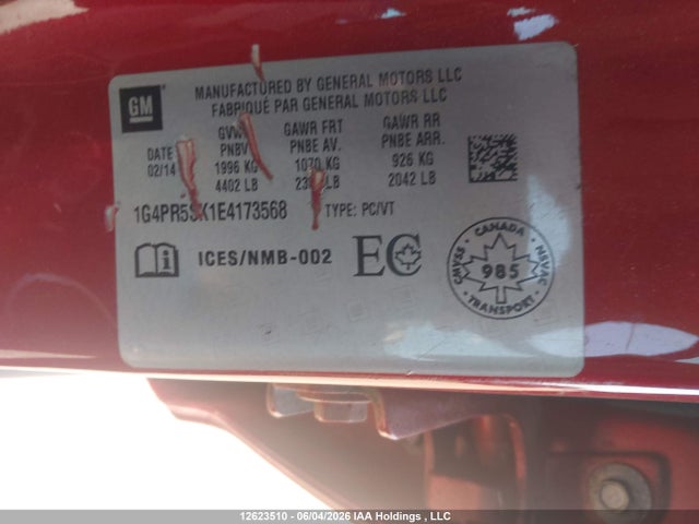 Aukcja sprzedaży 2014 Buick Verano Convenience, vin: 1G4PR5SK1E4173568, numer aukcji: 12623510