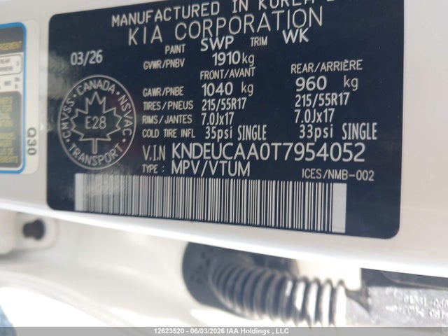 12623520 :رقم المزاد ، KNDEUCAA0T7954052 vin ، 2026 Kia Seltos S مزاد بيع