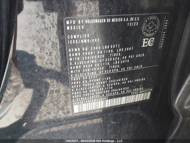 2024 Volkswagen Tiguan მანქანა იყიდება აუქციონზე, vin: 3VV4B7AX9RM068387, აუქციონის ნომერი: 12623537