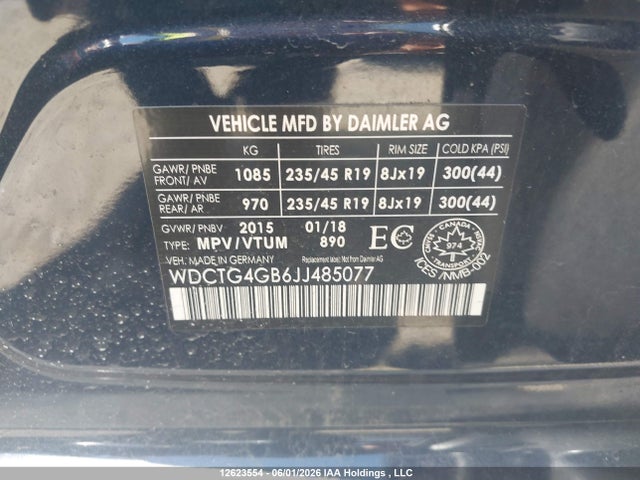 2018 Mercedes-benz Gla 250 4matic მანქანა იყიდება აუქციონზე, vin: WDCTG4GB6JJ485077, აუქციონის ნომერი: 12623554