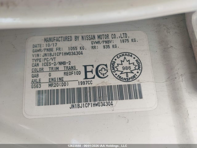 JN1BJ1CP1HW034304 Nissan Rogue Sport S/sv/sl