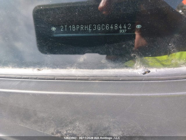 2T1BPRHE3GC648442 Toyota Corolla
