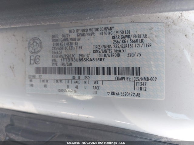 Ford Transit T-250 2025 1FTBR3U85SKA81567 Image 16