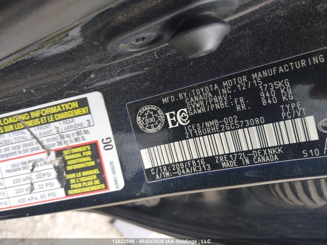 2T1BURHE2GC573080 Toyota Corolla
