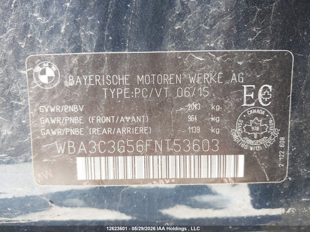 Aukcja sprzedaży 2015 Bmw 320 I Xdrive, vin: WBA3C3G56FNT53603, numer aukcji: 12623601