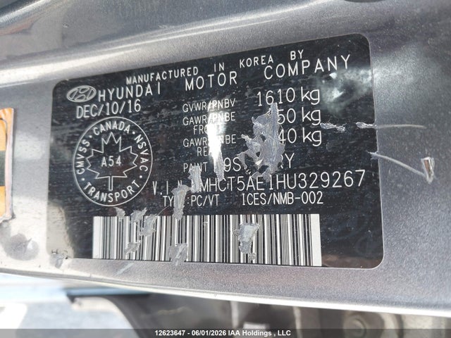 Продажа на аукционе авто 2017 Hyundai Accent Se, vin: KMHCT5AE1HU329267, номер лота: 12623647