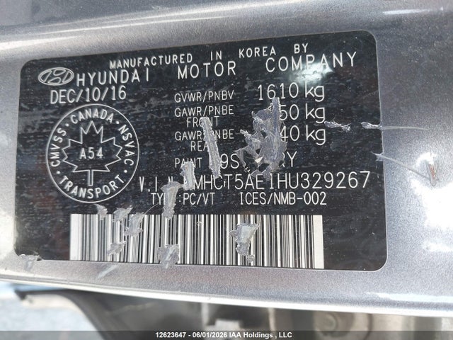 Продажа на аукционе авто 2017 Hyundai Accent Se, vin: KMHCT5AE1HU329267, номер лота: 12623647