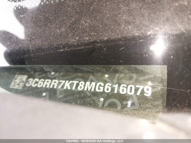 12623663 :رقم المزاد ، 3C6RR7KT8MG616079 vin ، 2021 Ram 1500 Classic Tradesman مزاد بيع