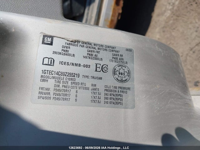 Aukcja sprzedaży 2009 Gmc C/k 1500, vin: 1GTFC14C897255219, numer aukcji: 12623692