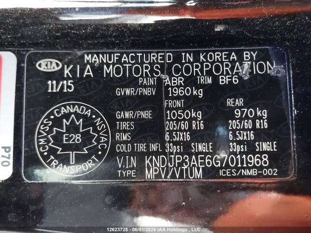 KNDJP3AE6G7011968 KIA Soul Ev Luxury