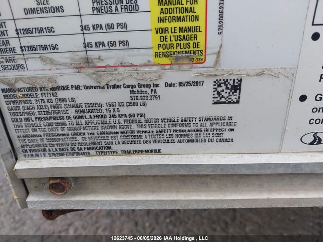 Remorque Utility 2017 575200F27HP354019 Image 8