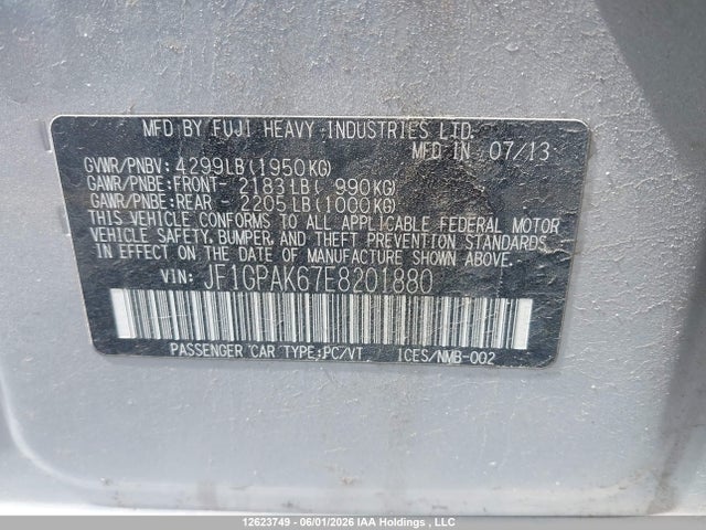 Продажа на аукционе авто 2014 Subaru Impreza Limited, vin: JF1GPAK67E8201880, номер лота: 12623749