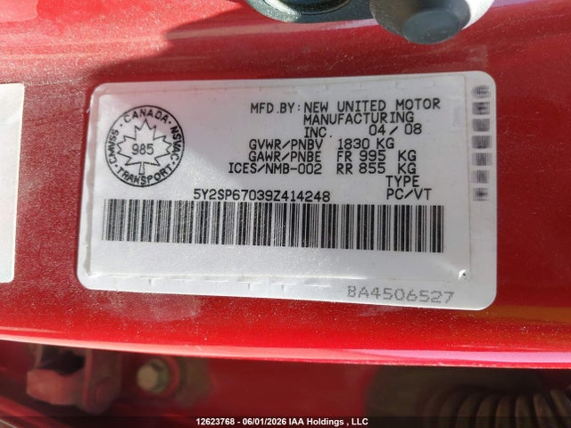Продаж на аукціоні авто 2009 Pontiac Vibe, vin: 5Y2SP67039Z414248, номер лоту: 12623768