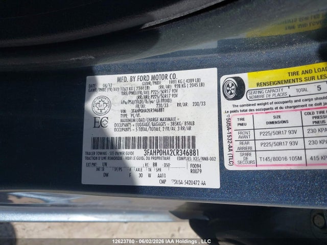 Продажа на аукционе авто 2012 Ford Fusion Se, vin: 3FAHP0HA2CR346881, номер лота: 12623780
