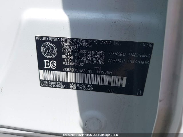 Продажа на аукционе авто 2017 Toyota Rav4 Xle, vin: 2T3RFREV0HW563782, номер лота: 12623788