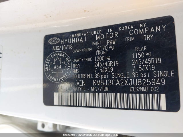 KM8J3CA2XJU825949 Hyundai Tucson