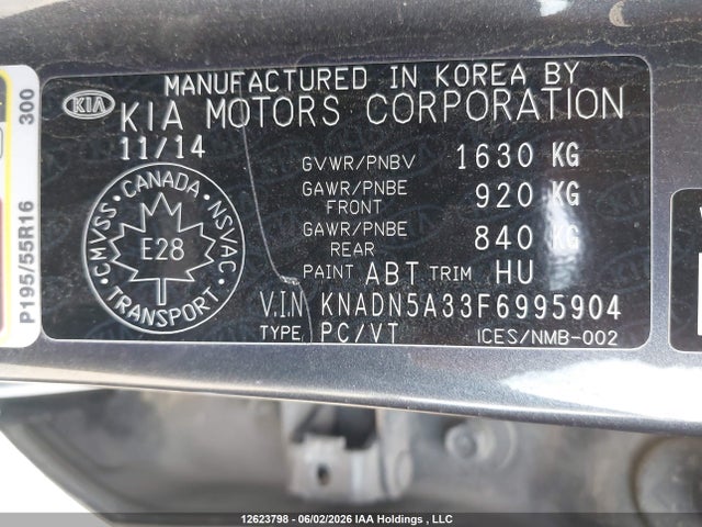 Aukcja sprzedaży 2015 Kia Rio Ex/lx/lx+/sx, vin: KNADN5A33F6995904, numer aukcji: 12623798