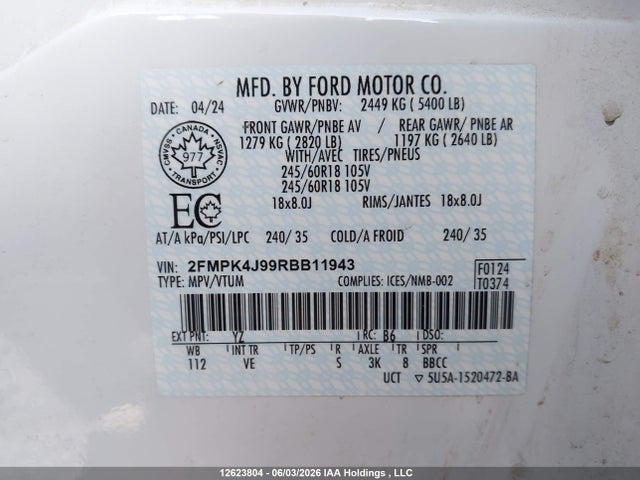 Ford Edge 2024 2FMPK4J99RBB11943 Image 21