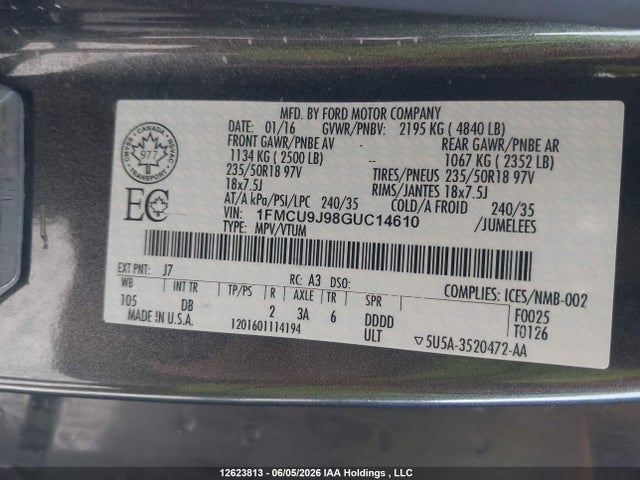 Ford Escape Titanium 2016 1FMCU9J98GUC14610 Image 9