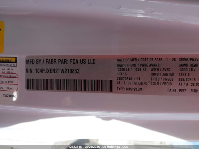 1C4PJXEN2TW210853 Jeep Wrangler Sahara