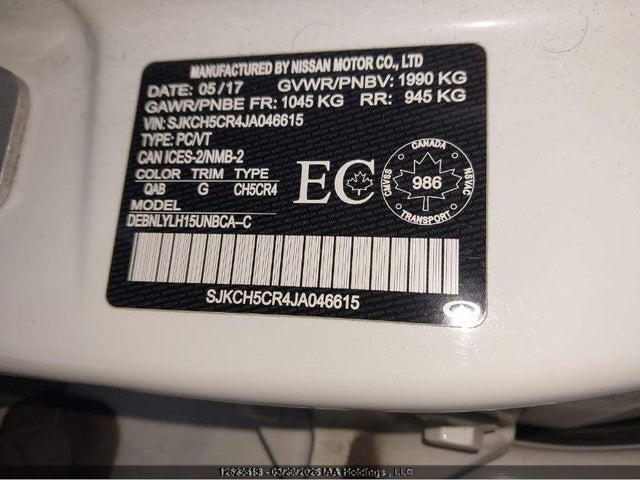 12623819 :رقم المزاد ، SJKCH5CR4JA046615 vin ، 2018 Infiniti Qx30 Luxe مزاد بيع