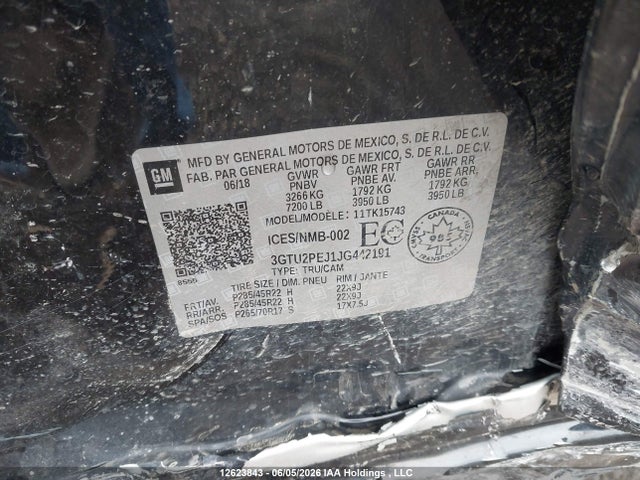 GMC Sierra K1500 Denali 2018 3GTU2PEJ1JG442191 Image 9