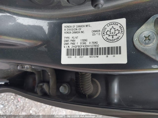 Продажа на аукционе авто 2013 Honda Civic, vin: 2HGFB2F43DH107850, номер лота: 12623877