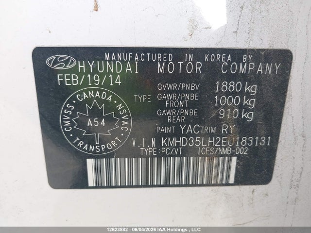 Продажа на аукционе авто 2014 Hyundai Elantra Gt Gls, vin: KMHD35LH2EU183131, номер лота: 12623882
