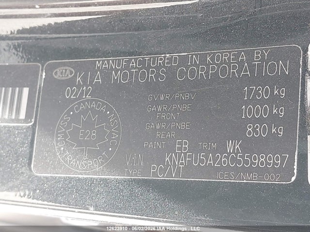 Продаж на аукціоні авто 2012 Kia Forte5 2.0l Ex, vin: KNAFU5A26C5598997, номер лоту: 12623910