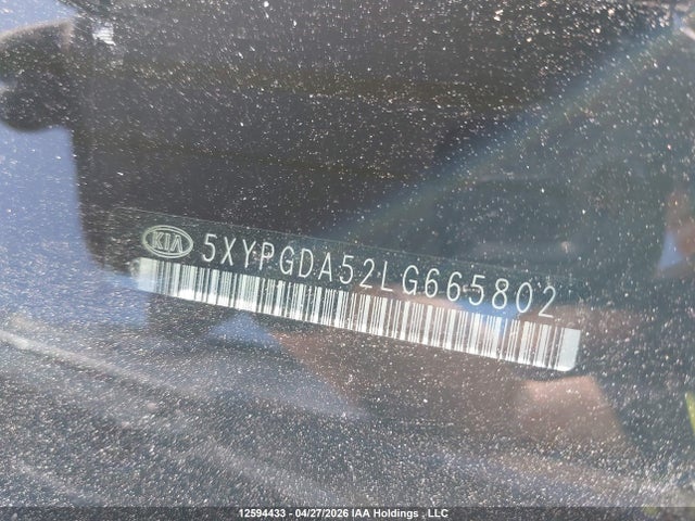 Aukcja sprzedaży 2020 Kia Sorento 3.3l Black Line/3.3l Lx+, vin: 5XYPGDA52LG665802, numer aukcji: 12594433