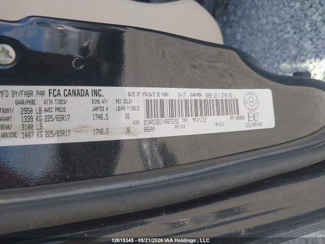 2C4RDGBG1HR872252 Dodge Grand Caravan Cvp/sxt