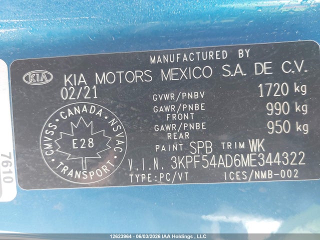 KIA Forte Ex/ex Premium/ex+ 2021 3KPF54AD6ME344322 Image 9