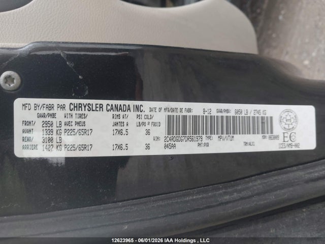Продаж на аукціоні авто 2013 Dodge Grand Caravan Crew, vin: 2C4RDGDG7DR561979, номер лоту: 12623965