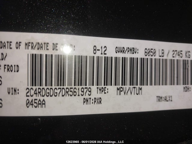 Продаж на аукціоні авто 2013 Dodge Grand Caravan Crew, vin: 2C4RDGDG7DR561979, номер лоту: 12623965