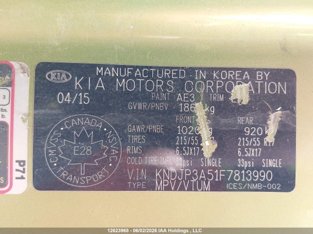 Продажа на аукционе авто 2015 Kia Soul Ex/ex+/ex+ Eco, vin: KNDJP3A51F7813990, номер лота: 12623968