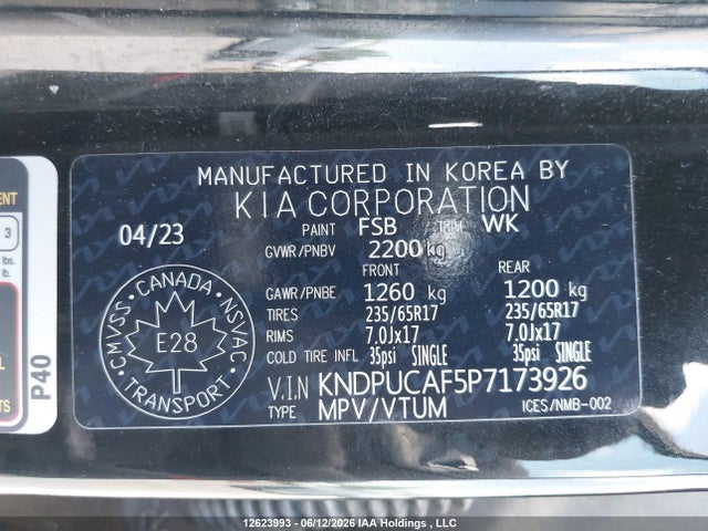 KNDPUCAF5P7173926 KIA Sportage Lx