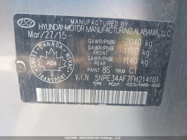 Продажа на аукционе авто 2015 Hyundai Sonata Sport, vin: 5NPE34AF7FH214101, номер лота: 12623996