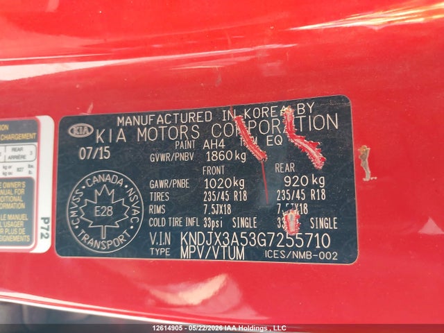 Продаж на аукціоні авто 2016 Kia Soul Ex/ex+/ex+ Eco/sport Special Edition/sx/sx Luxury/urban Special Edition, vin: KNDJX3A53G7255710, номер лоту: 12614905