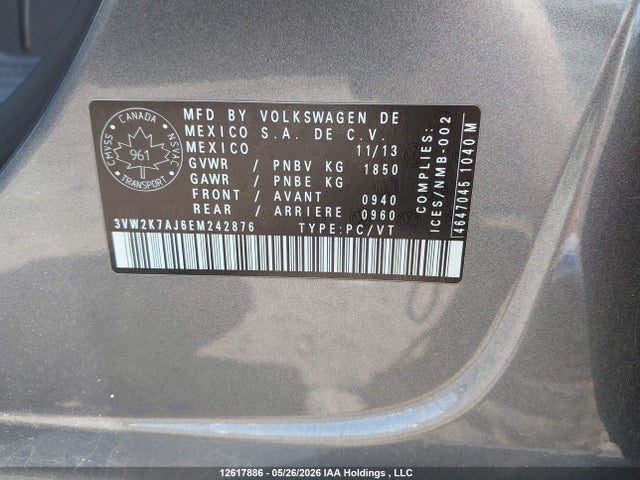 Aukcja sprzedaży 2014 Volkswagen Jetta 2.0l Trendline+, vin: 3VW2K7AJ6EM242876, numer aukcji: 12617886