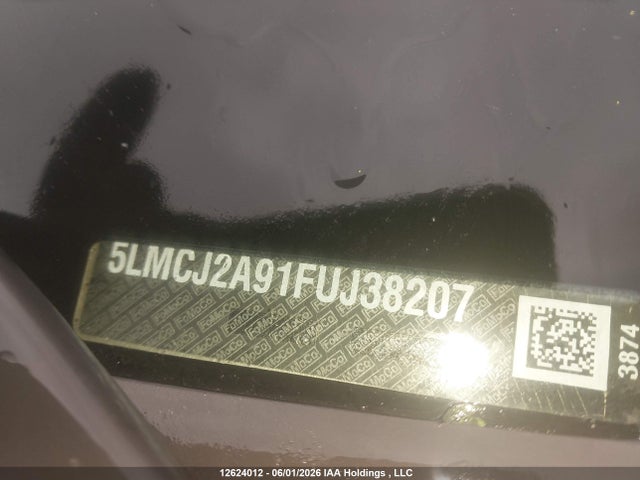 12624012 :رقم المزاد ، 5LMCJ2A91FUJ38207 vin ، 2015 Lincoln Mkc مزاد بيع